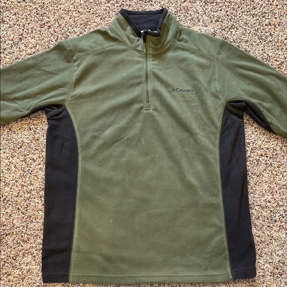 Men’s Columbia Fleece Pullover Green and Black Duotone Gorpcore Comfy Size L - Picture 5 of 5